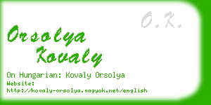 orsolya kovaly business card